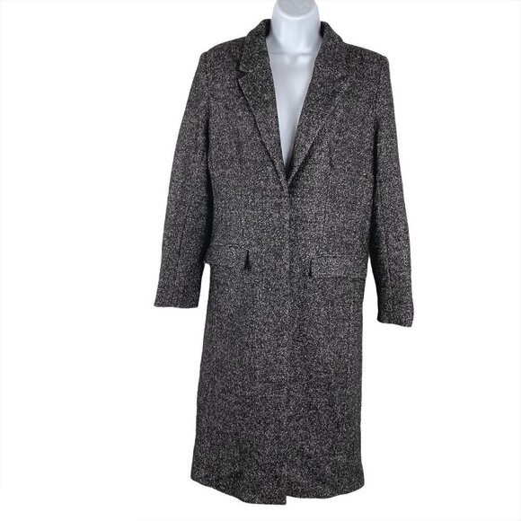 H&M‎ Coat Jacket Black White Mix Viscose Blend NWT - Picture 1 of 9